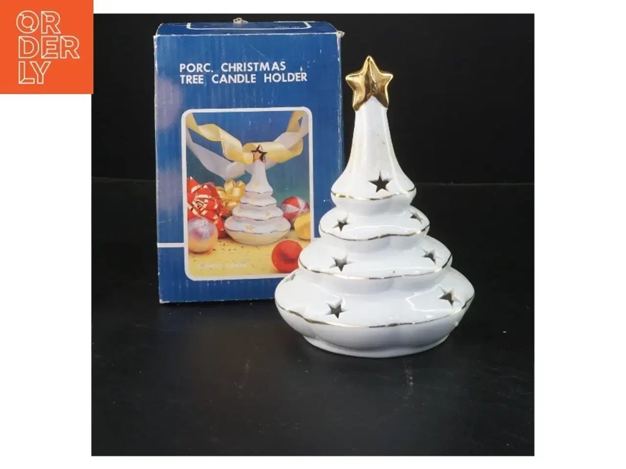 Billede 1 - Porcelæn juletræ lysestage (str. 17 cm)