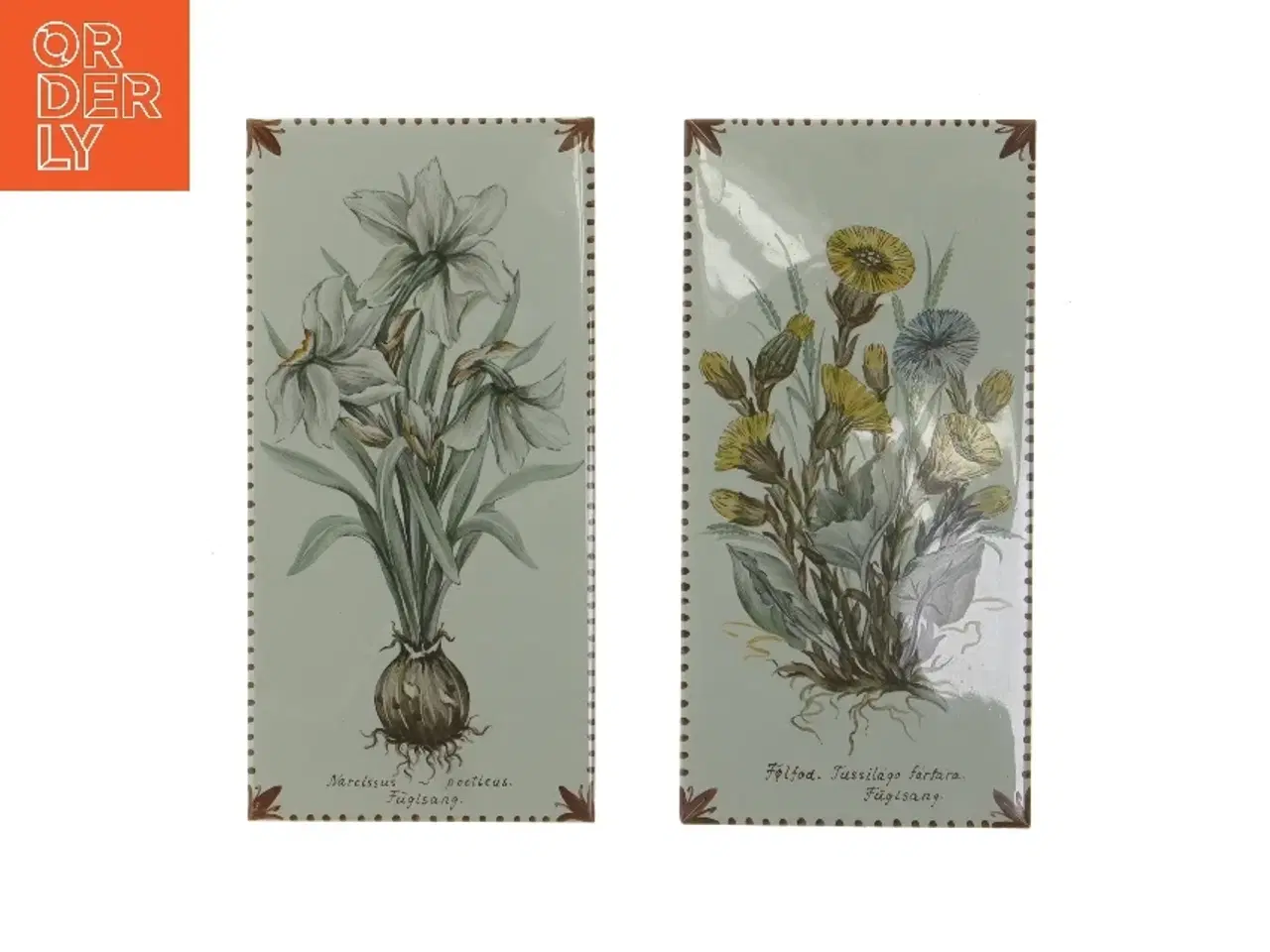 Billede 1 - Blomsterillustrationer på fliser (str. 10x20 cm)