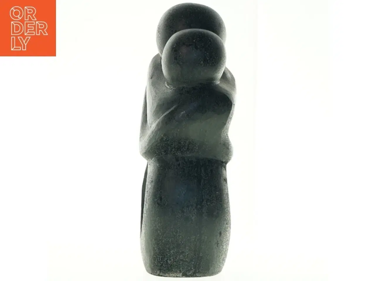 Billede 3 - Sort skulptur af krammende figurer (str. 45 cm)