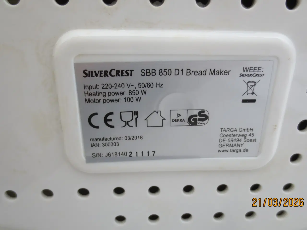 Billede 6 - 1 stk Silvercrest SBB 850 D1