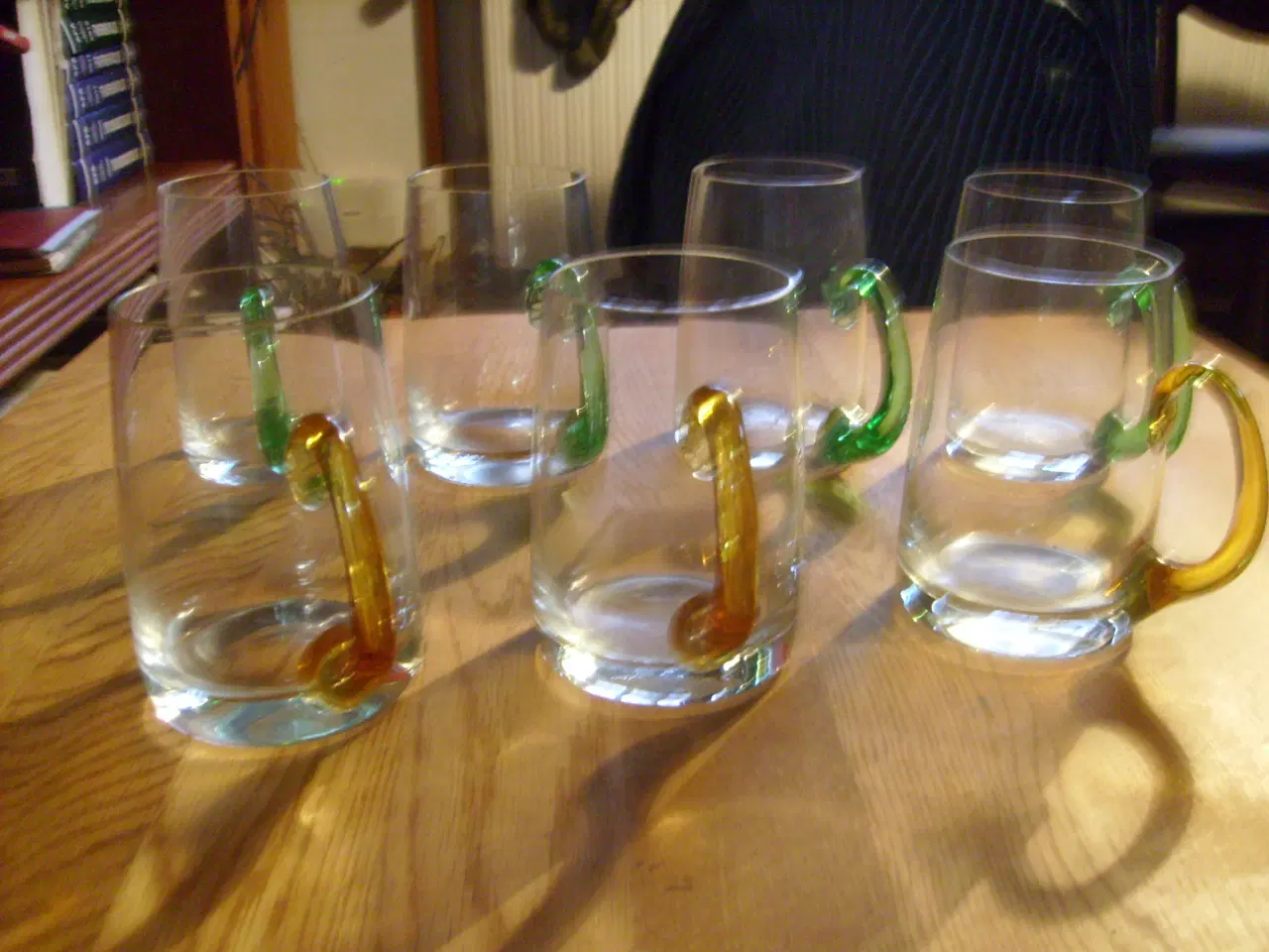Billede 1 - Glas med grøn og orange hank