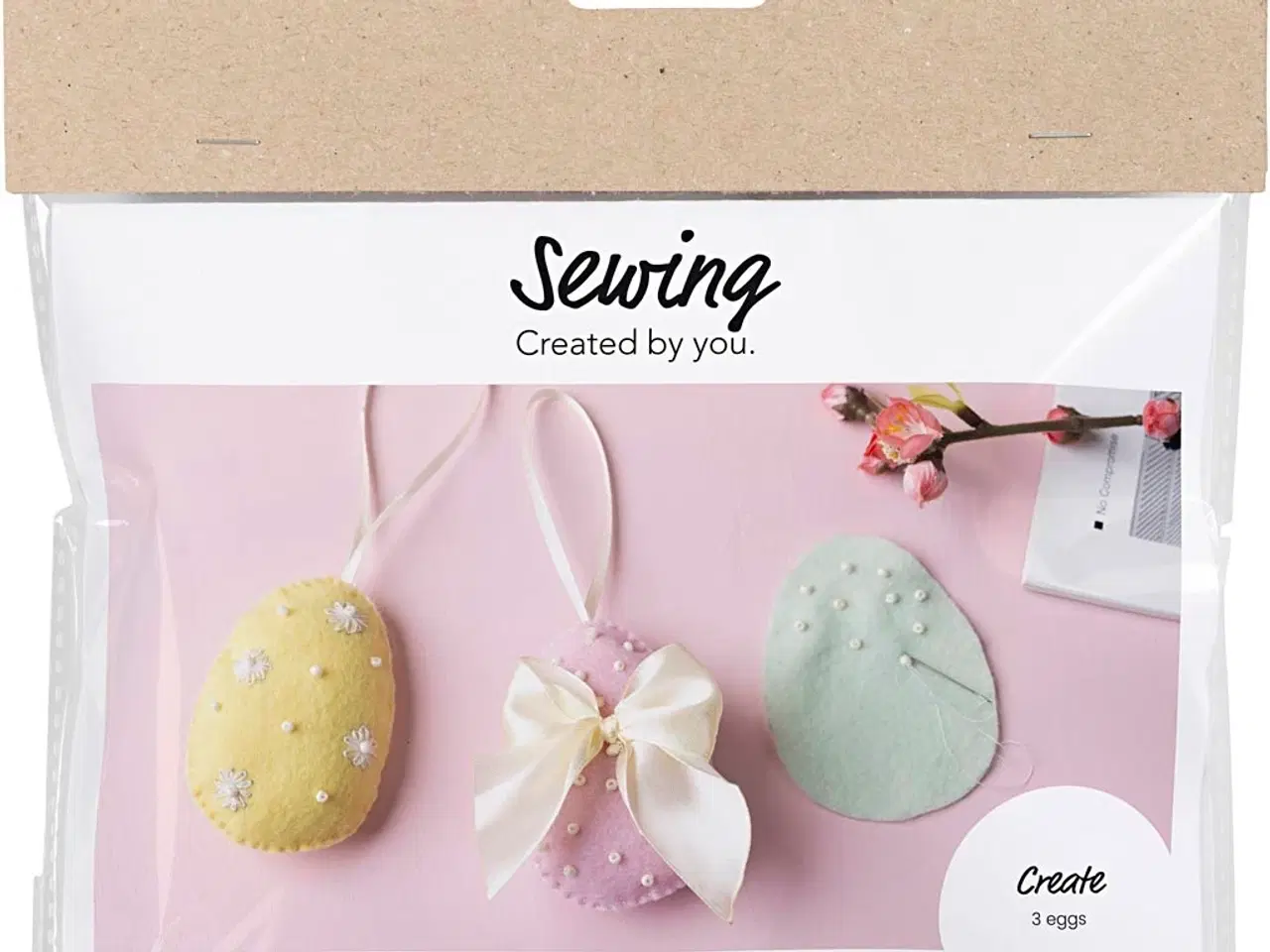 Billede 1 - Mini DIY Kit Syning, Påskeæg, pastelfarver, 1 pk.