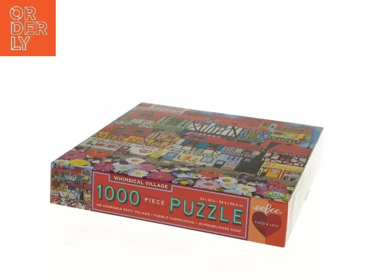 Billede 4 - Puslespil med motiv af landsby (str. 28x28 cm)