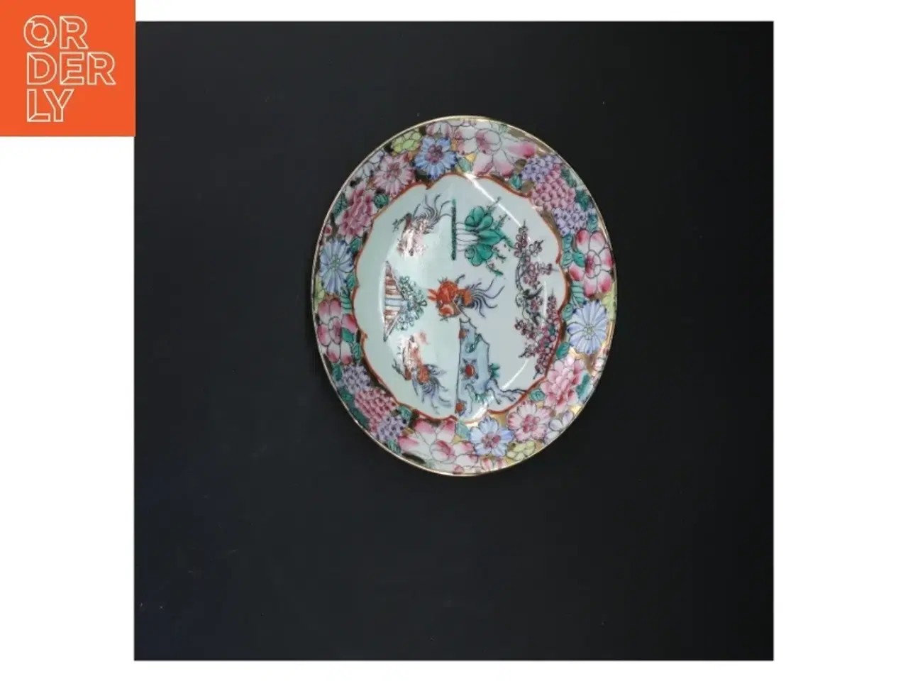 Billede 4 - Macau, Rooster-serien Håndmalet Dekorative skåle med blomstermotiv (str. Ø 14,5 cm og ø. 18,5 cm)