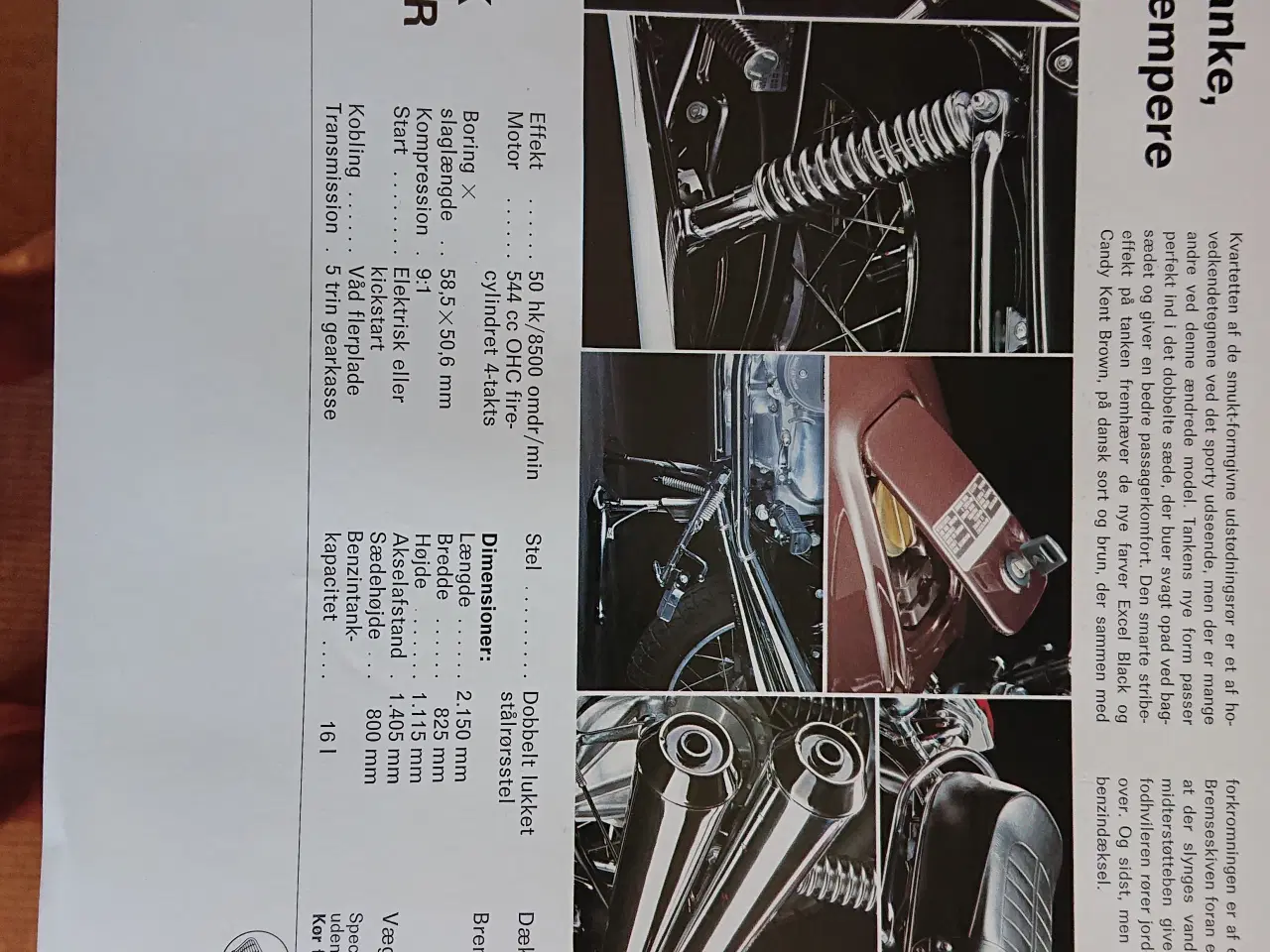 Billede 2 - Org. Honda Brochure CB550Four _ K