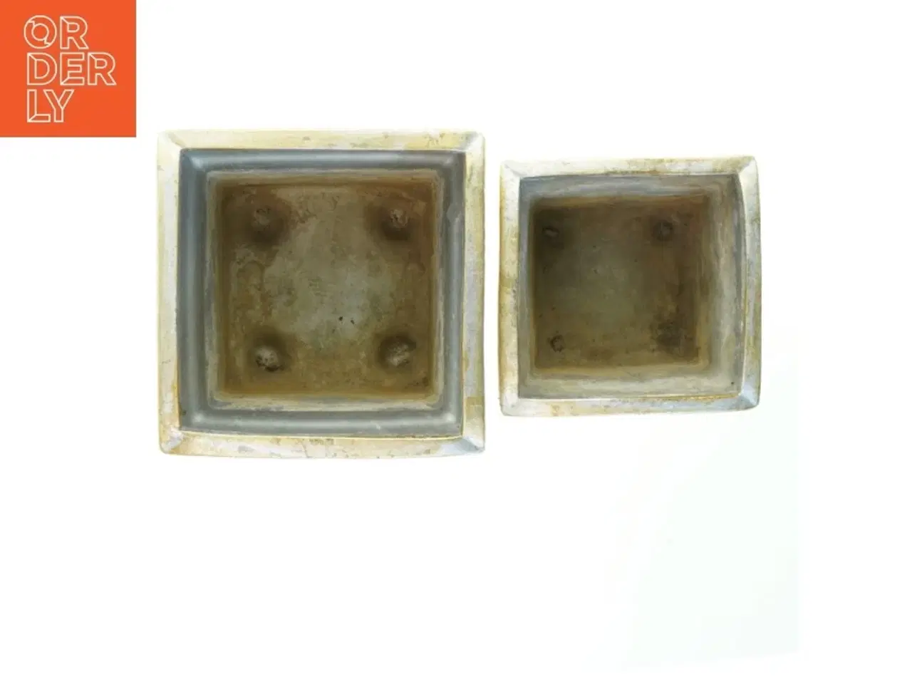 Billede 2 - Sæt med to firkantede potter (str. 18. x. 18. cm. og. 14. x. 14. cm)