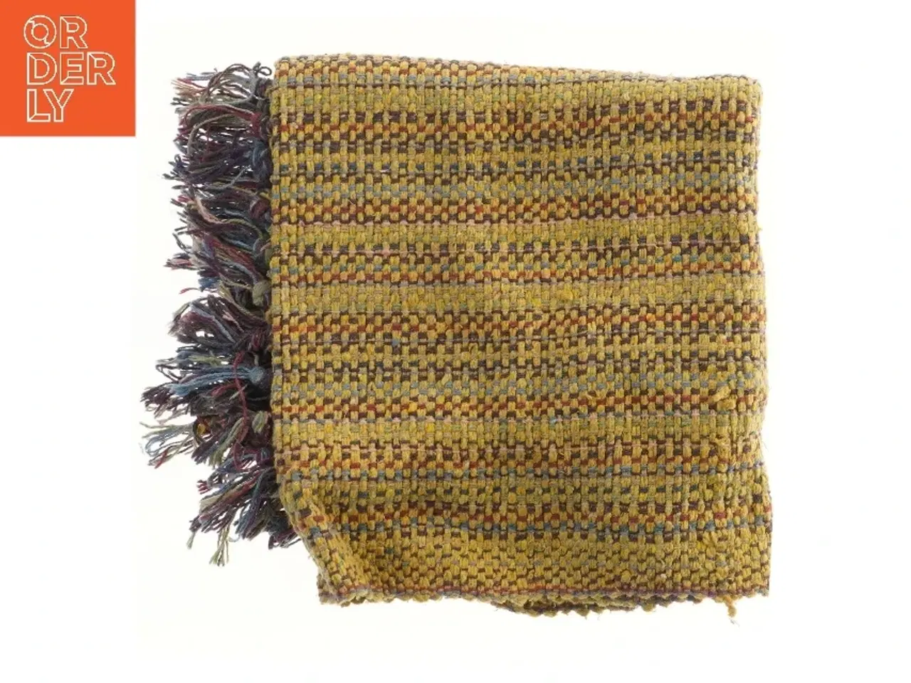 Billede 1 - Gul tæppe med frynser (str. 60x120 cm)