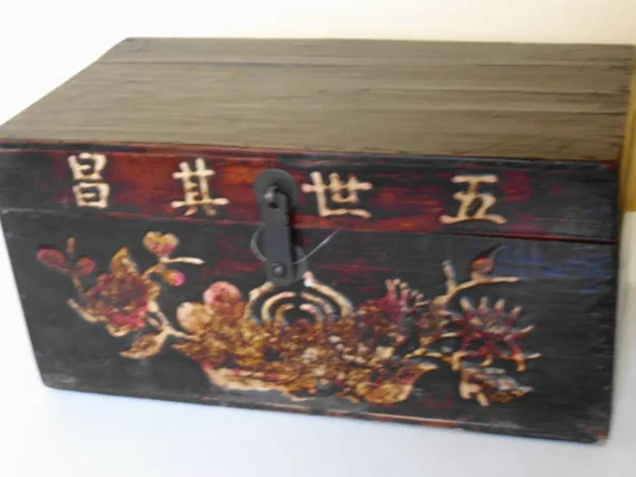 Billede 1 - Lille gl. trækiste fra Shjejiang provins Kina 