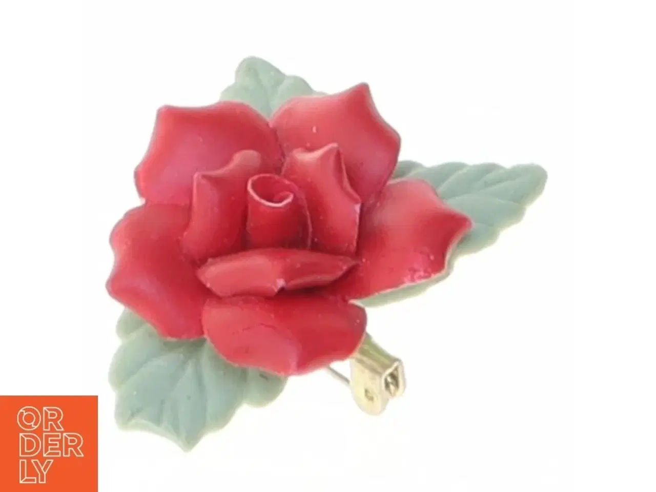 Billede 1 - Porcelænsrose broche (str. Ø 3 cm)