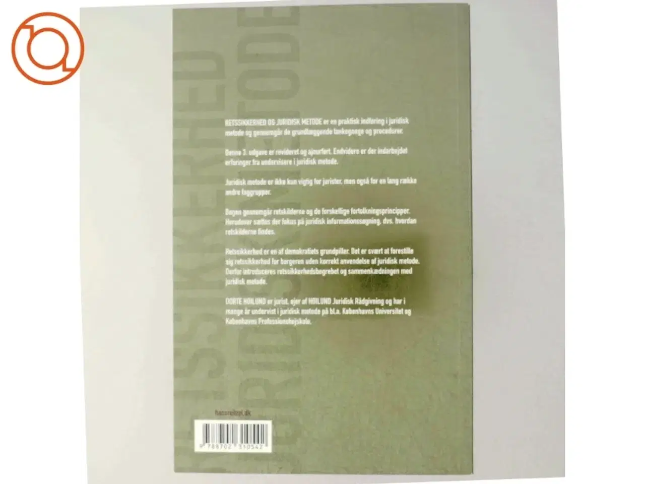 Billede 3 - Retssikkerhed og juridisk metode af Dorte Høilund (Bog)