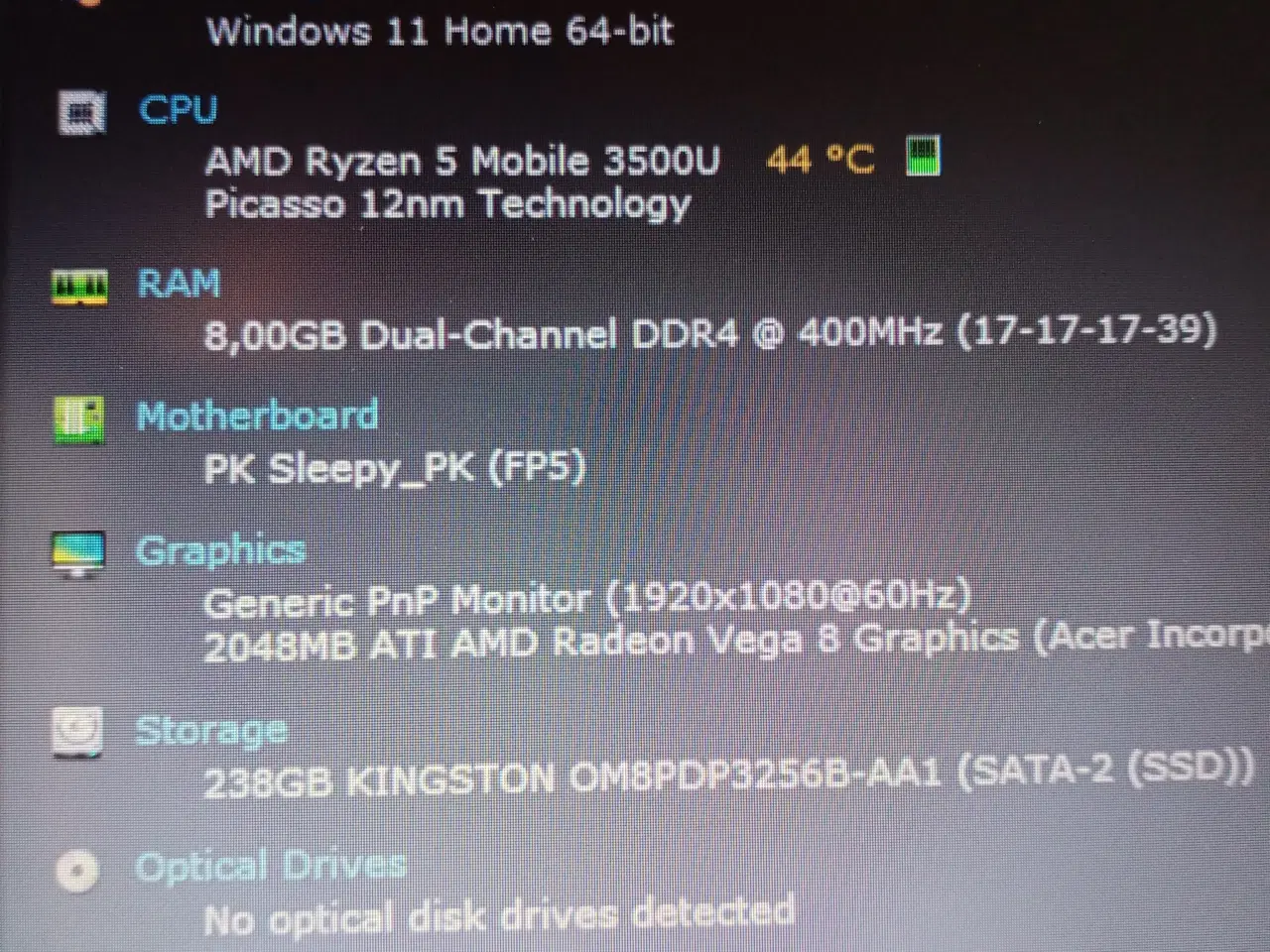 Billede 2 - Acer Aspire 3 Ryzen 5 8gb ddr4 256gb nvme