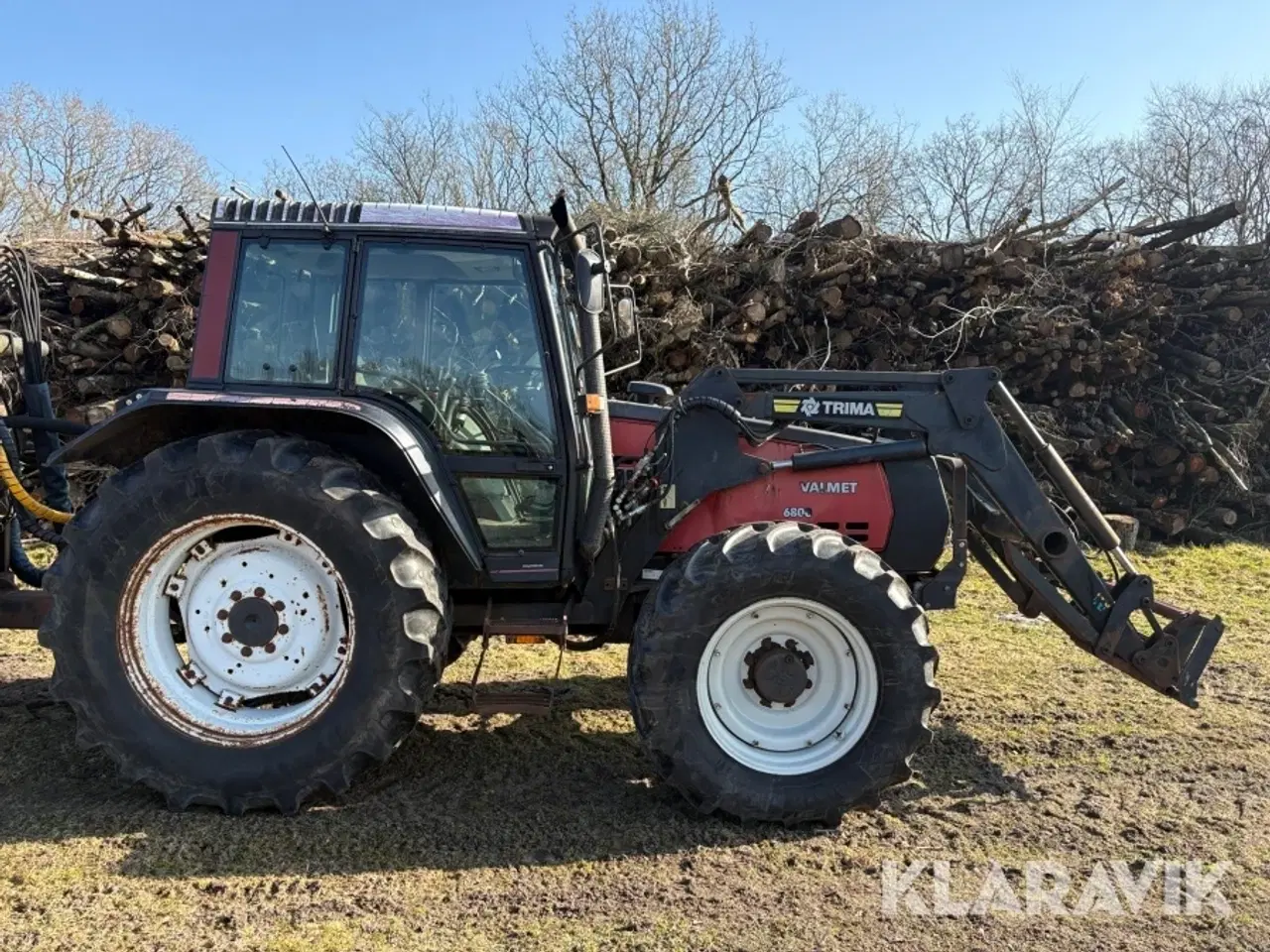 Billede 8 - Traktor Valmet 6800 med frontlæsser & skovvogn & kranarm