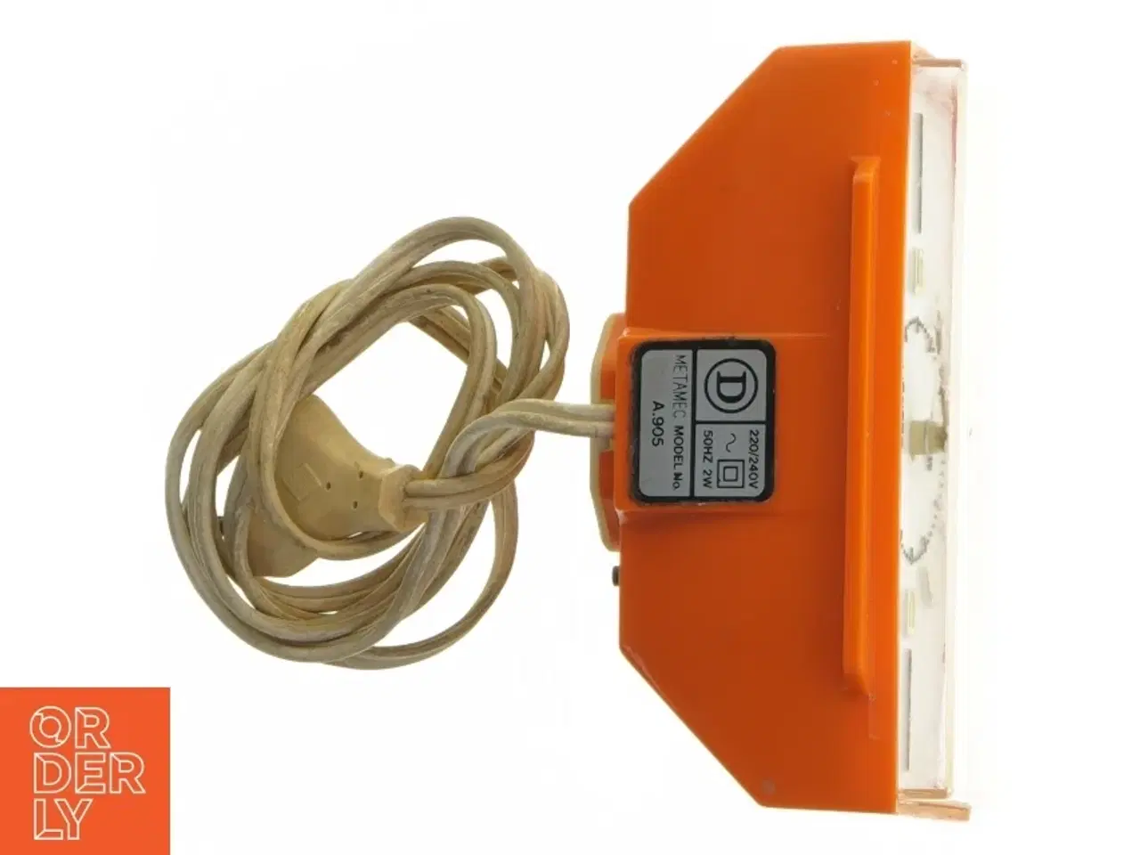 Billede 6 - Vintage orange Vækkeur fra Metamec (str. 14x8x6 cm)