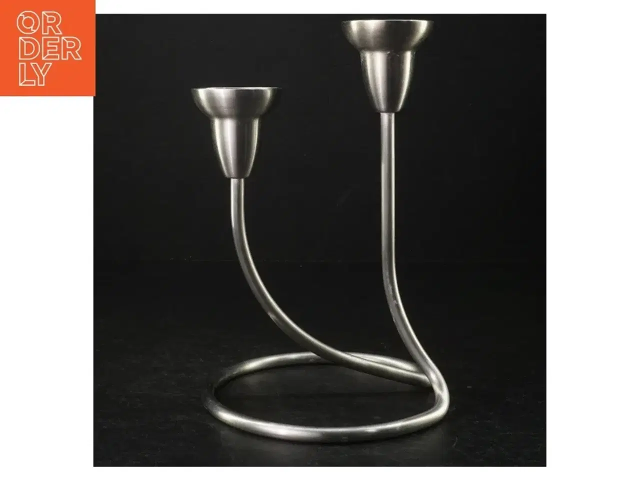 Billede 2 - Lysestage i Metal (str. H. 22 cm. ø. 14,5 cm)