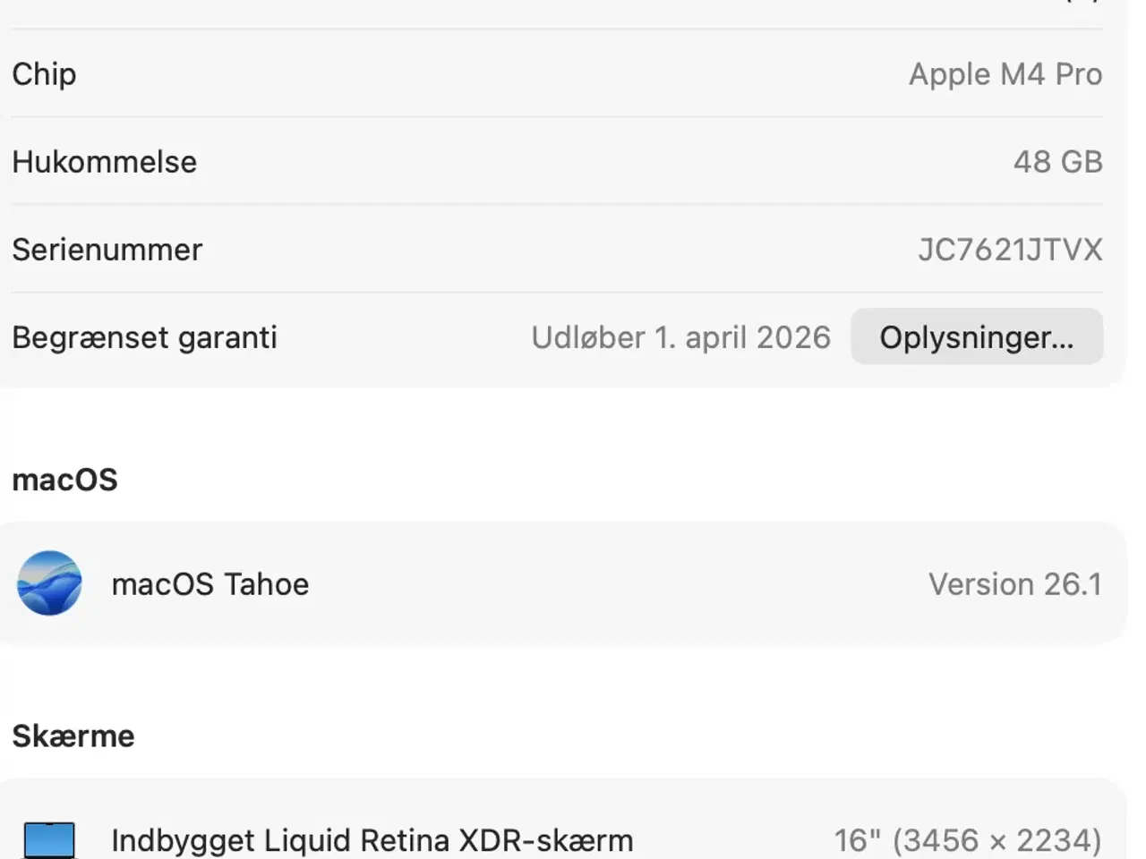 Billede 3 - Apple MacBook Pro M4, 48 Gb Ram, 1Tb SSD