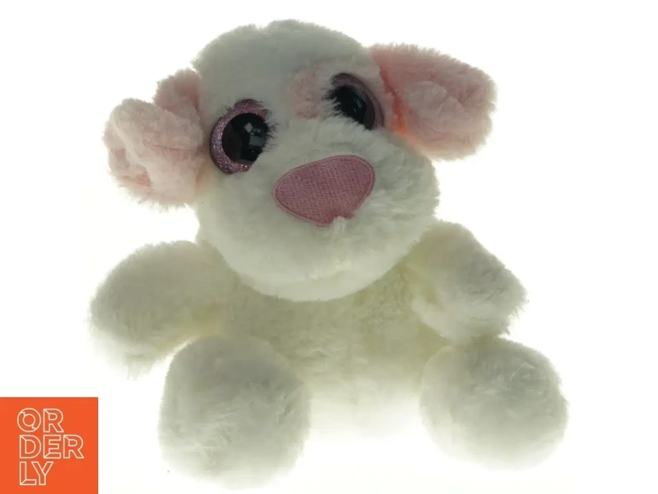 Billede 1 - Hvid plysbamse (str. 23 x 18 cm)