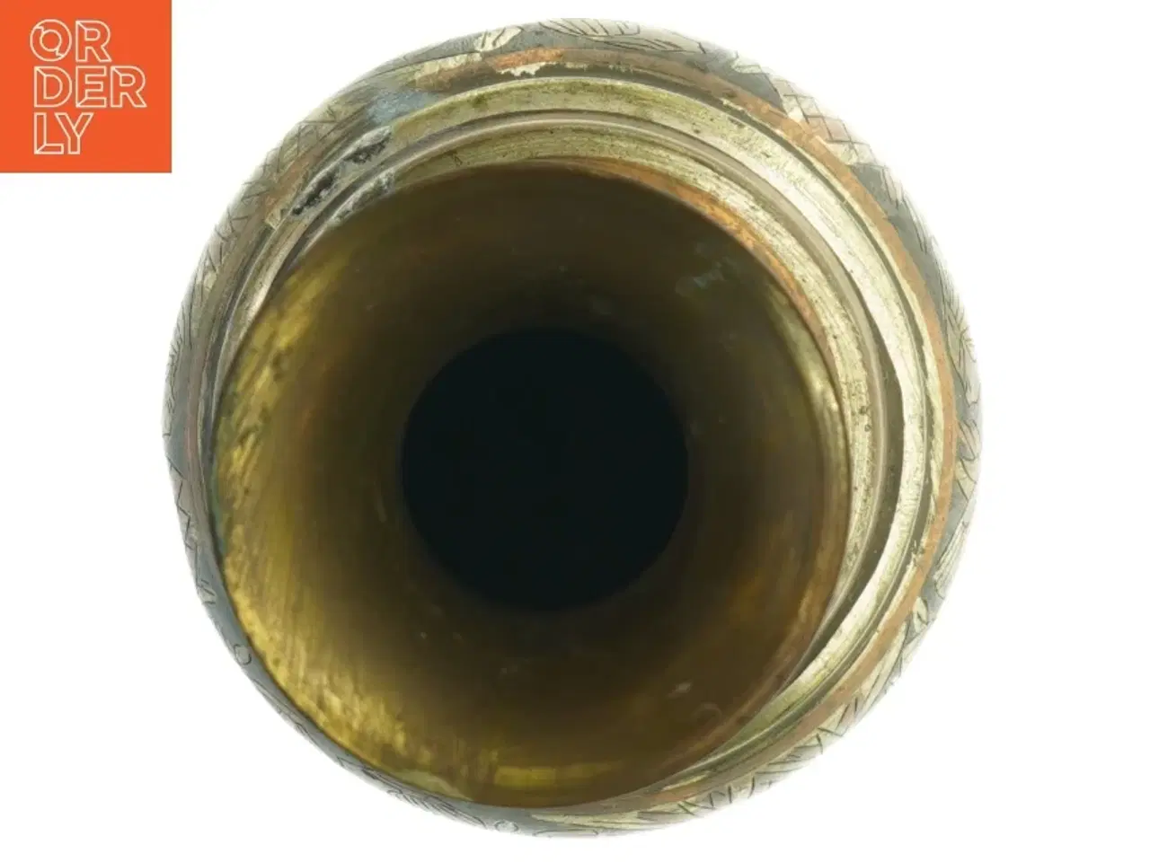 Billede 4 - Dekoreret messing vase (str. 23x12 cm)
