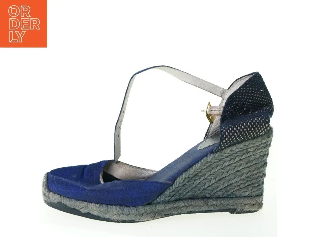 Billede 1 - Sko med kilehæl i flet (str. 38)