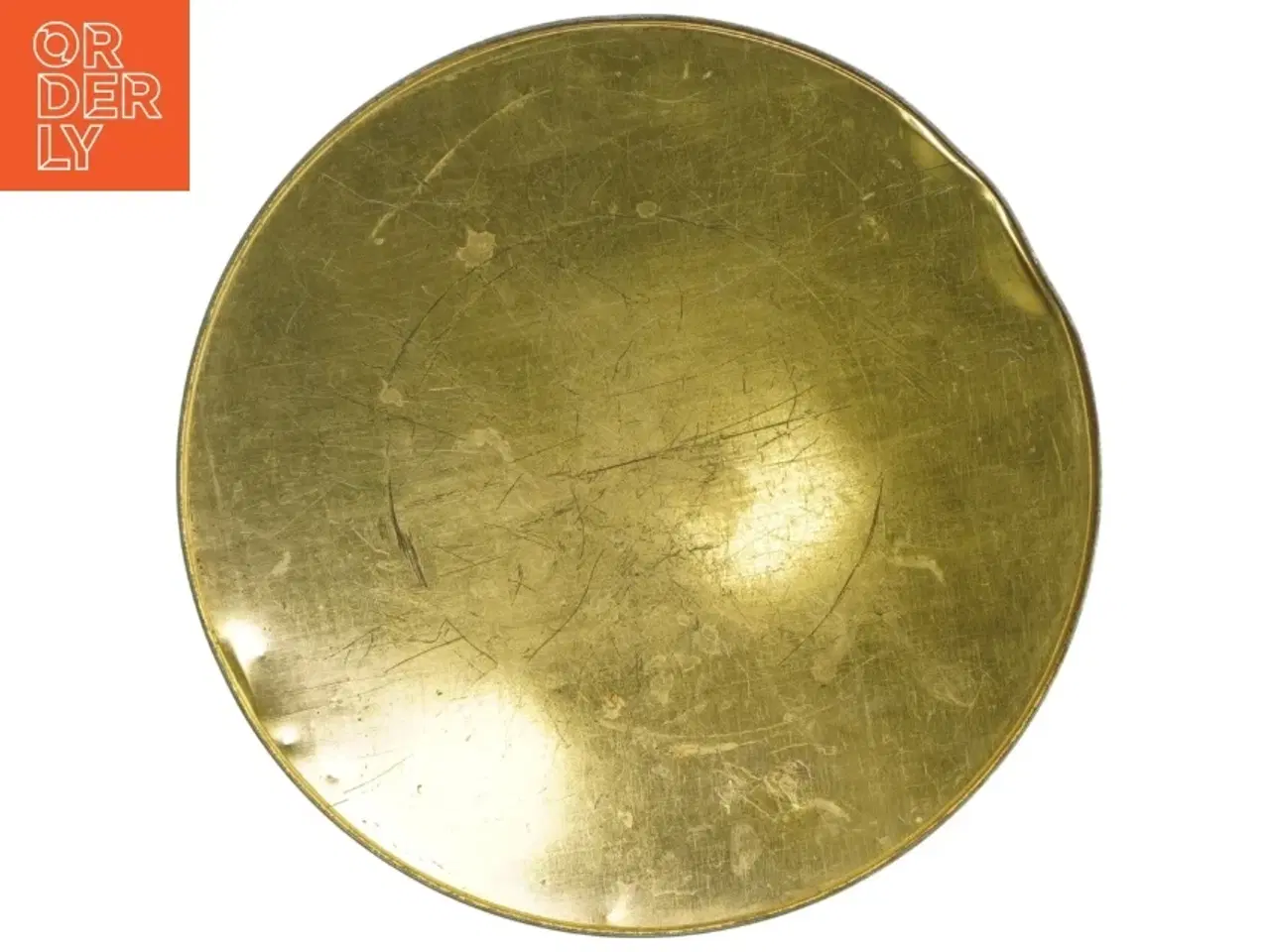 Billede 3 - Engelsk Antik Rund metaldåse med skibsmotiv (str. Ø 24 cm)