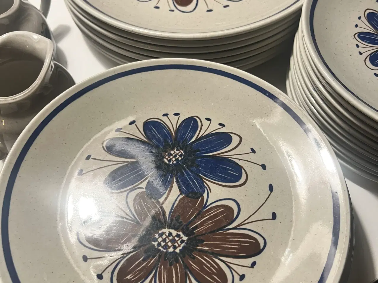 Billede 3 - Stavangerflint Blå Blomst Tallerken Sæt Keramik