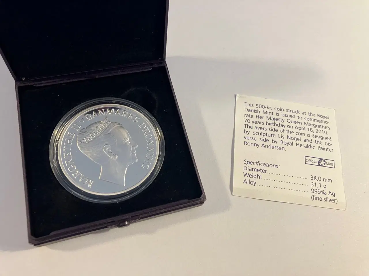 Billede 2 - 500 Kroner 2010 Sølvmønt