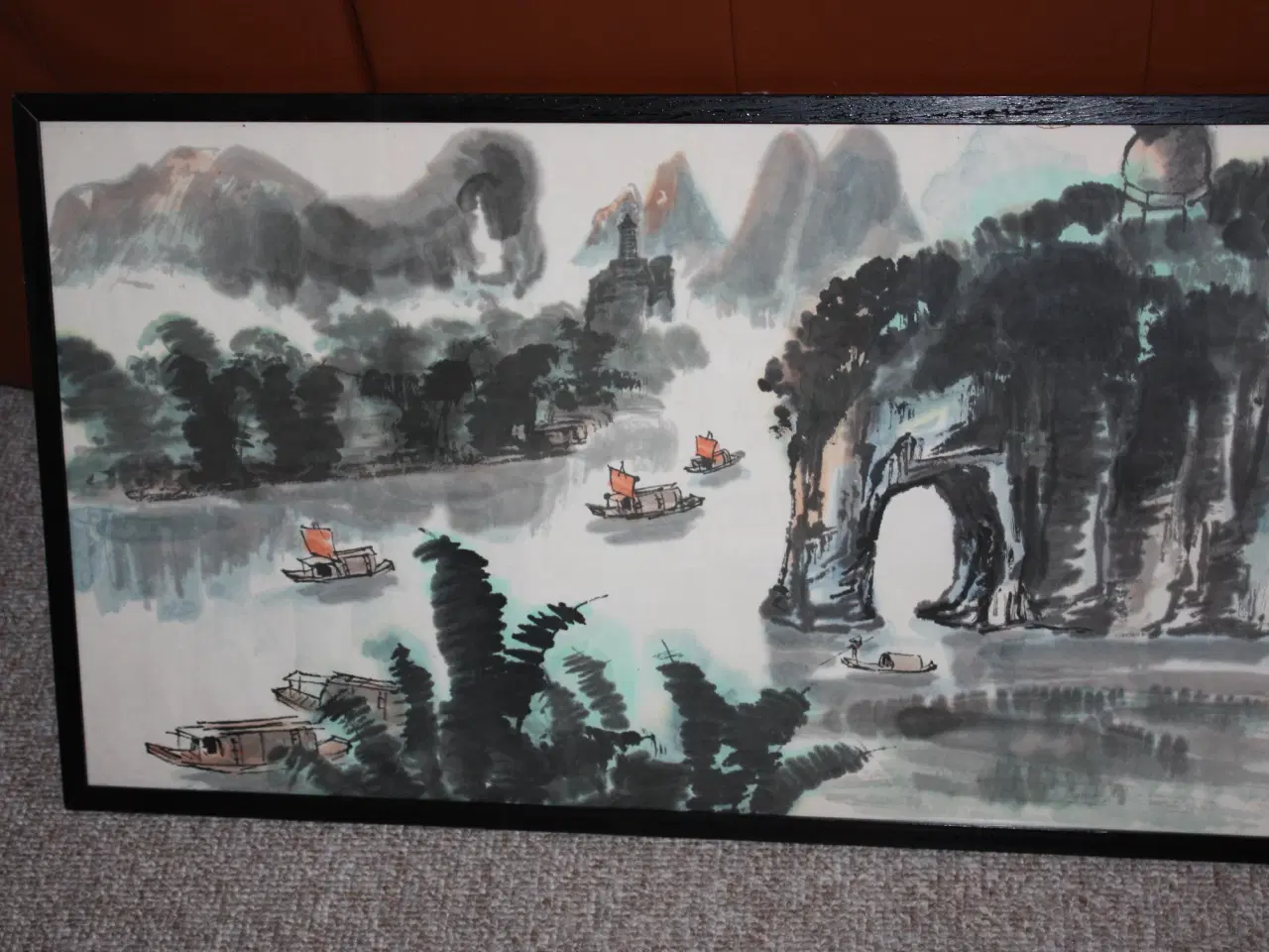 Billede 3 - Kinesisk billede  67 cm x 34 cm