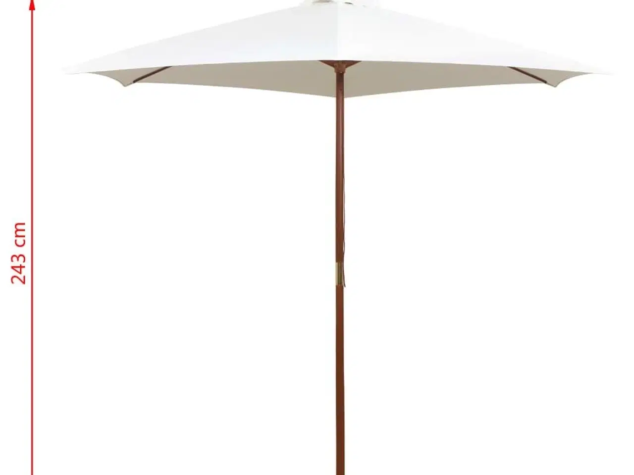 Billede 6 - Parasol 270x270 cm træstang cremehvid