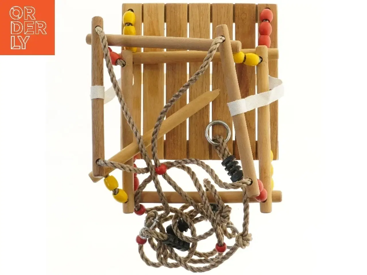 Billede 2 - Retro baby gynge med reb og perler (str. 30x30 cm)