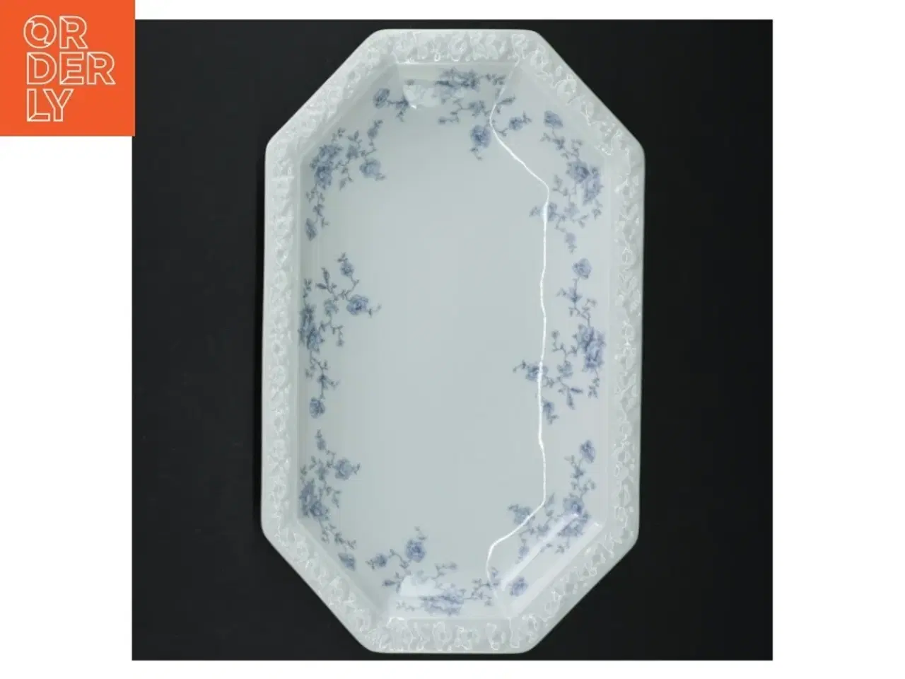 Billede 4 - Kødfad i porcelæn med blomstermønster fra Rosenthal (str. 28 x. 17 cm)