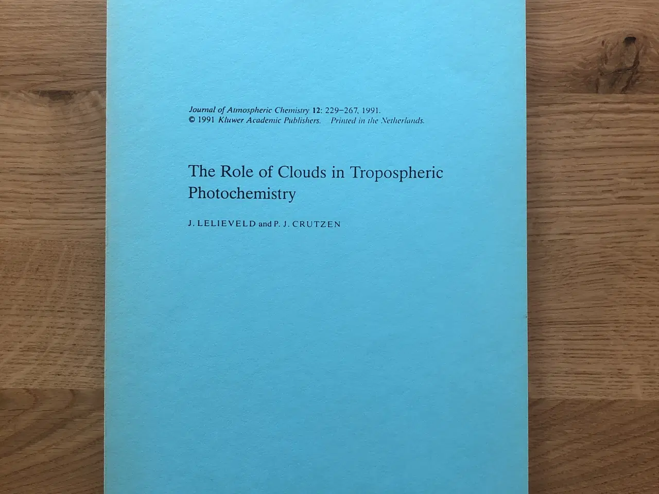 Billede 1 - The Role of Clouds in Tropospheric Photochemistry