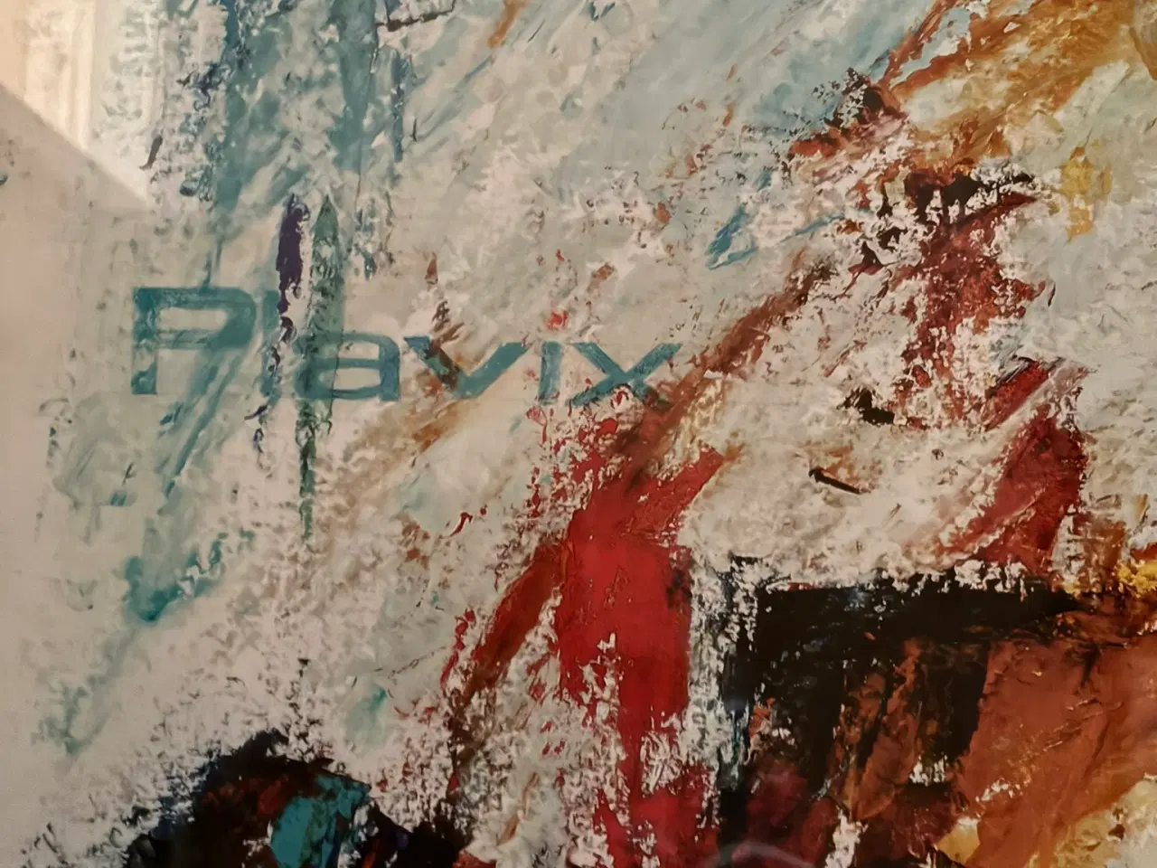 Billede 4 - Stor abstrakt plakat med tekst.