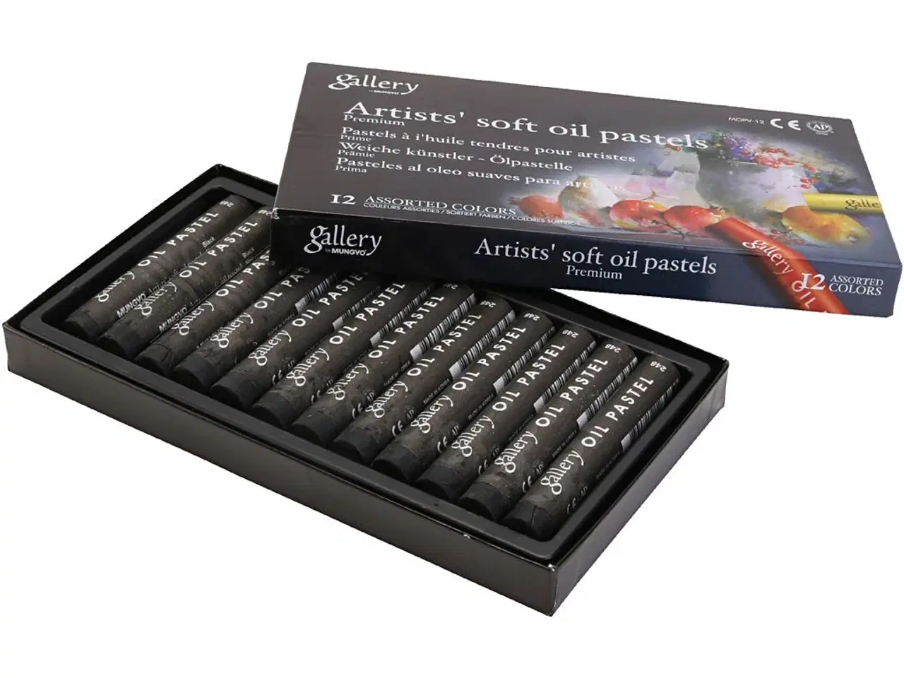 Billede 1 - Gallery Oliepastel Sort - 12 stk. Høj Kvalitet