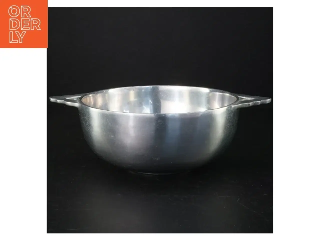Billede 1 - Sølvfarvet metal skål med hanker (str. Ø 19,5 cm)