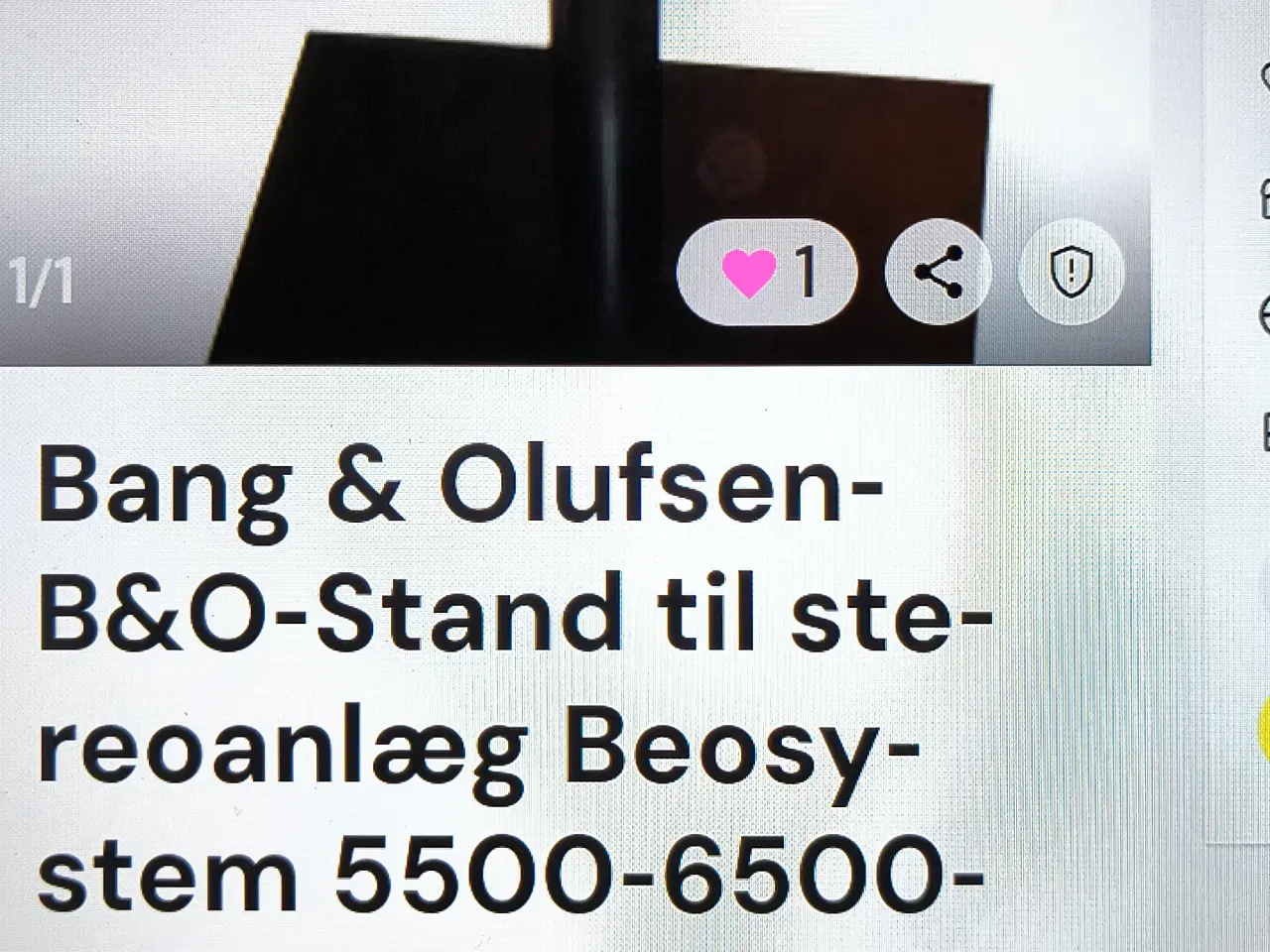 Billede 1 - Bang og Olufsen B&I - Stand 