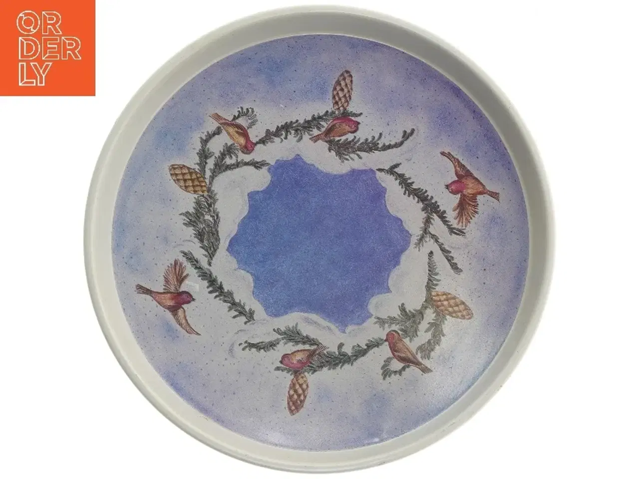 Billede 1 - Dekorativt fad med fuglemotiv fra Kokken (str. Ø 30 cm)