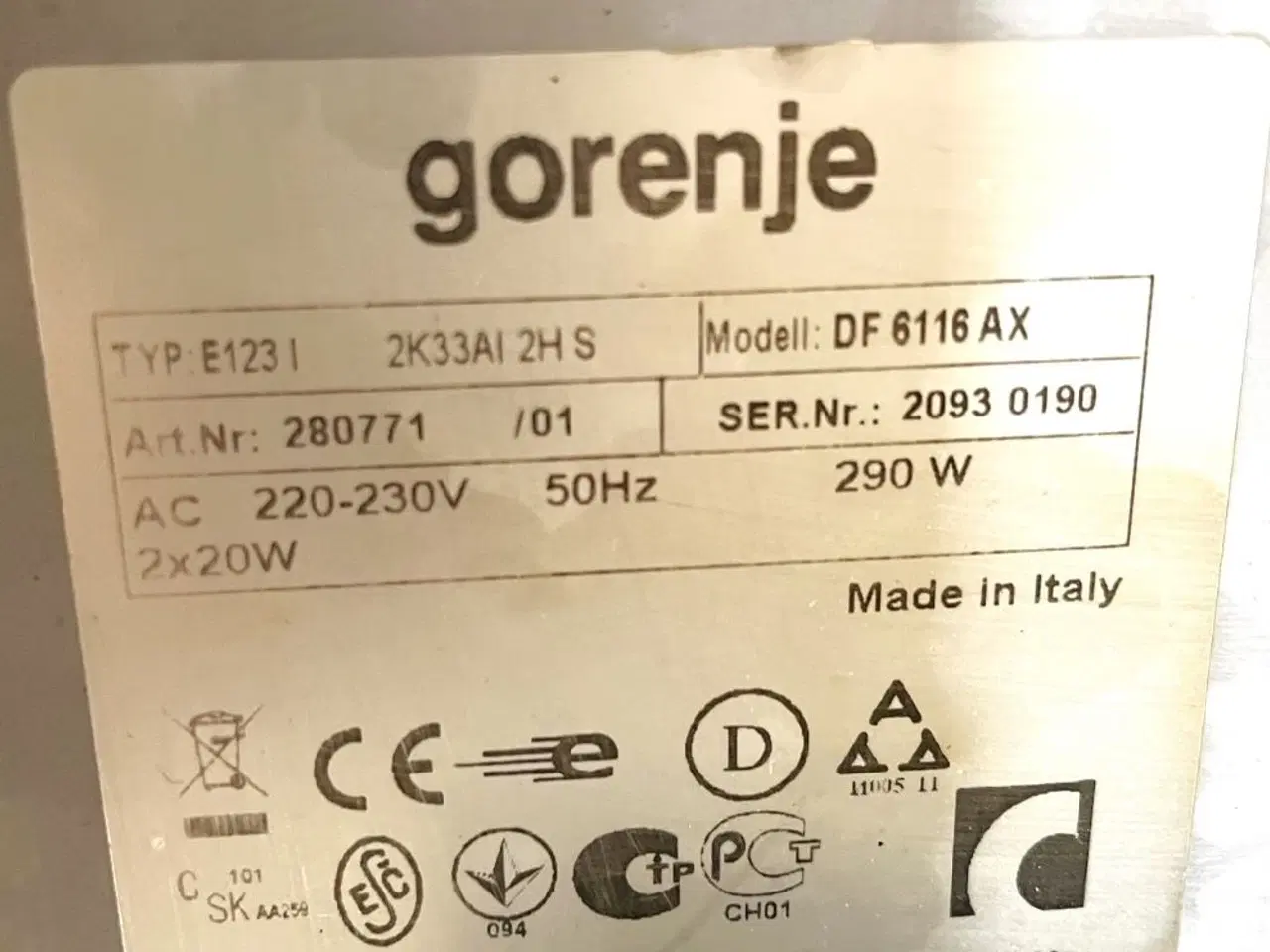 Billede 4 - Gorenje Emhætte. 60 cm.
