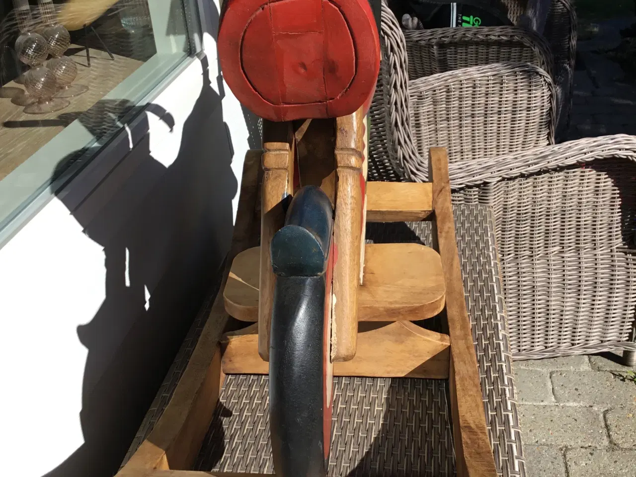 Billede 4 - Gyngehest “motorcykel” håndlavet i egetræ/hårdtræ.