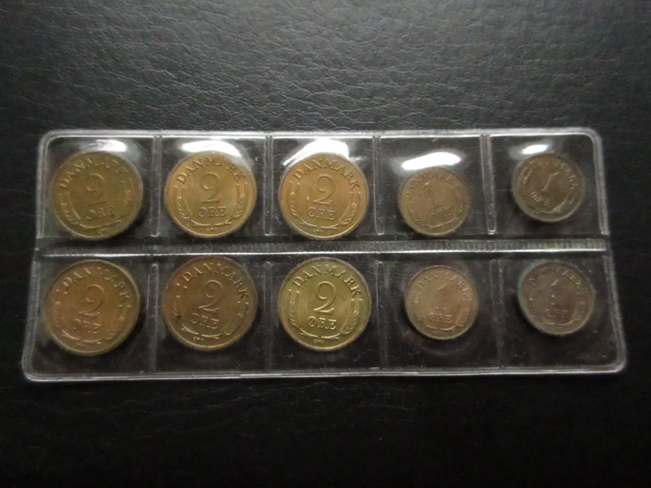 Billede 2 - Hækkerupsæt 1 og 2 øre bronze 1960-1966 Fr. IX unc