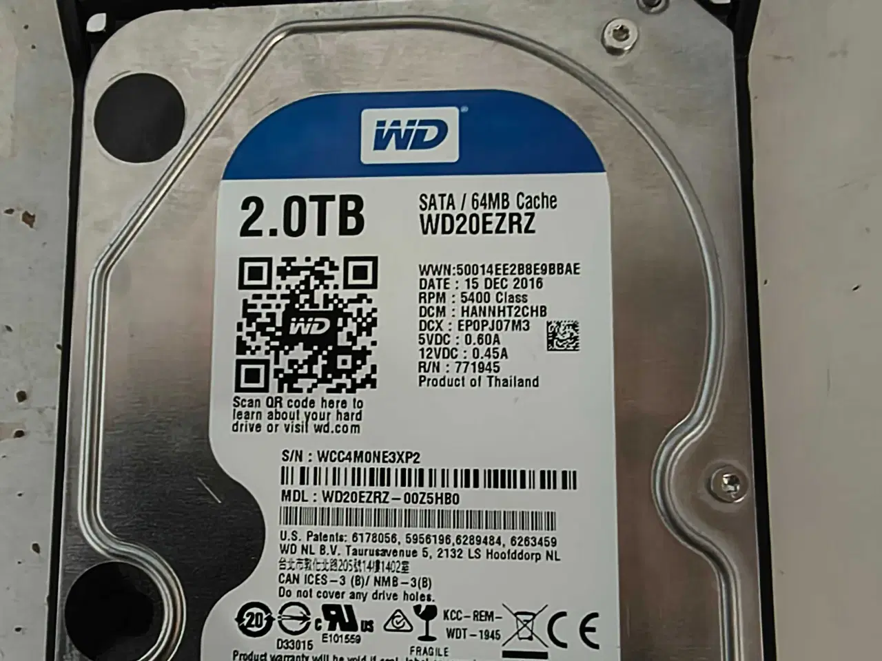 Billede 1 - 2TB Western Digital Blue Harddisk (3.5" SATA)