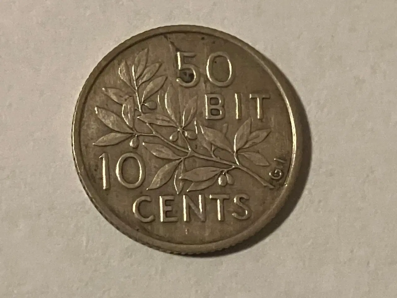 Billede 2 - 10 Cents / 50 Bit Dansk Vestindien 1905