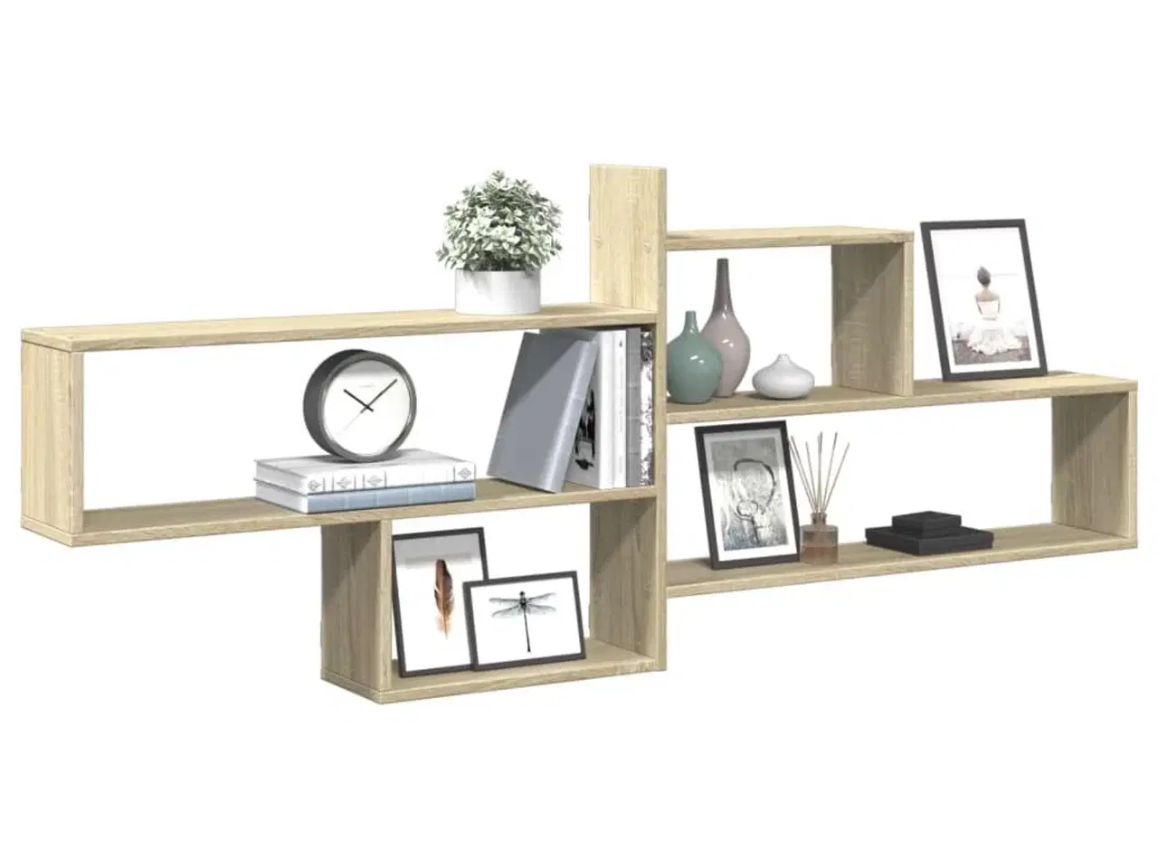 Billede 3 - Væghylde 167,5x18x68 cm konstrueret træ sonoma-eg