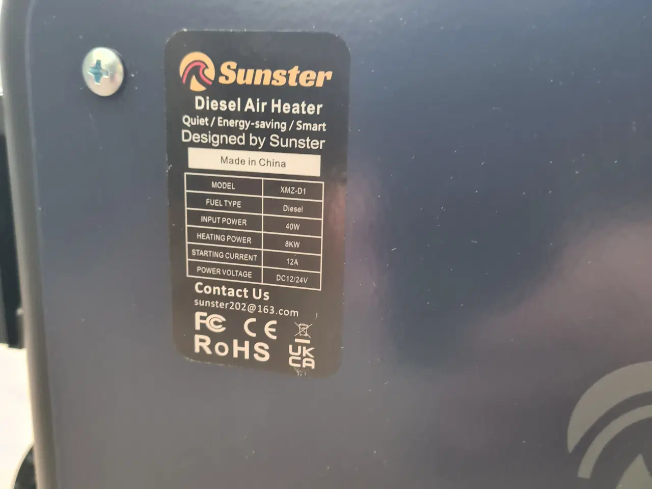 Billede 3 - Dieselvarmer Sunster 12volt/24volt/230volt med blu