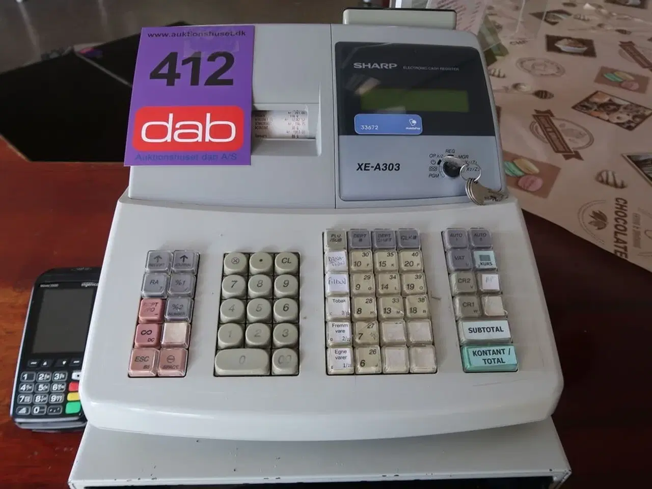 Billede 2 - Kasseapparat Sharp XE-A303 + Indenico kortterminal