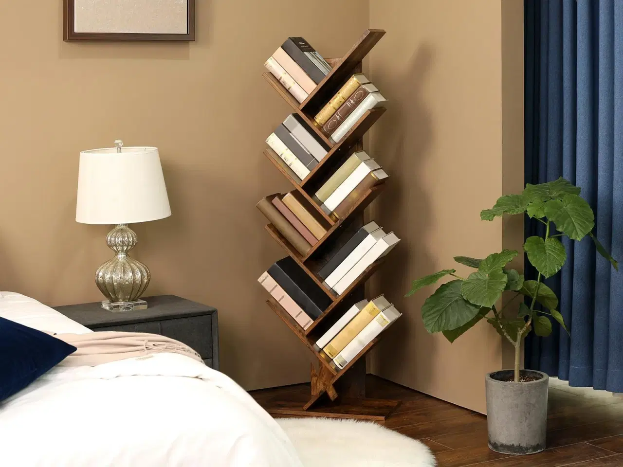 Billede 5 - Bogreol gulv Tree Bookshelf, 8 hylder, rustik brun