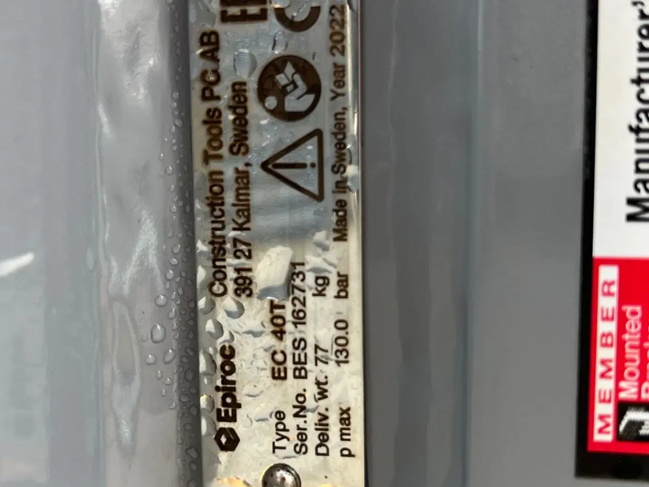 Billede 9 - Epiroc 77kg oliehammer til 2-3 tons maskine SOM NY!