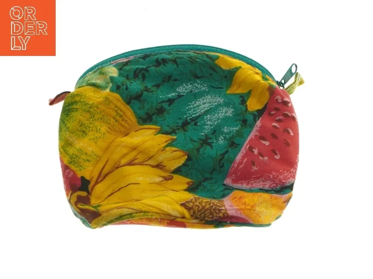 Billede 1 - Makeup taske med blomstermønster (str. 16,5x13 cm)