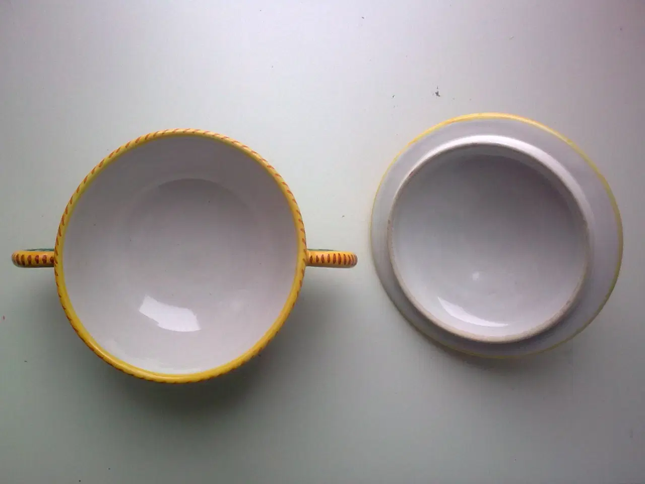 Billede 5 - Keramik Italien HÅNDLAVET Låg krukke Majolika