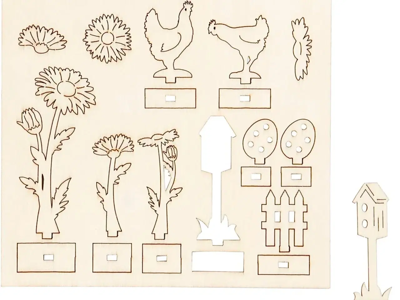 Billede 1 - Saml-selv træfigur, L: 15,5 cm, B: 17 cm, tykkelse 3 mm, 1 pk.