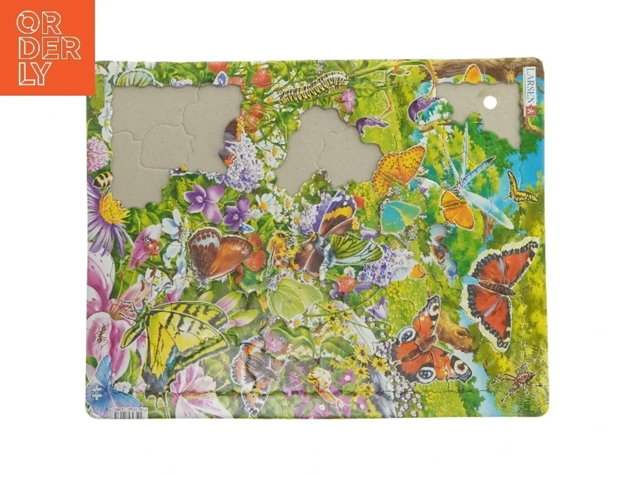 Billede 1 - Puslespil med sommerfugletema fra Larsen (str. 36,5x28,5 cm)