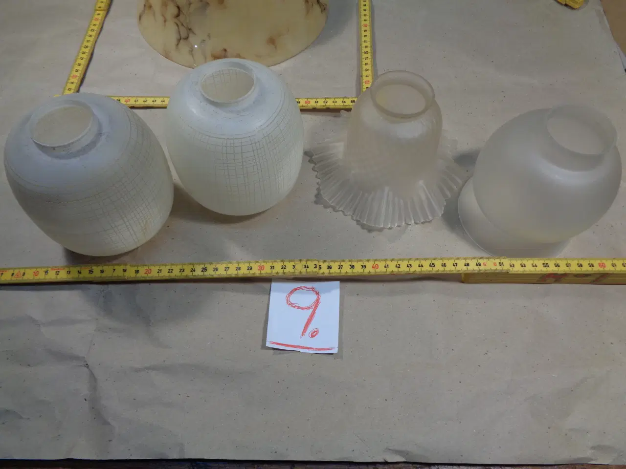 Billede 12 - Lampeskærme i glas,5stk antikke